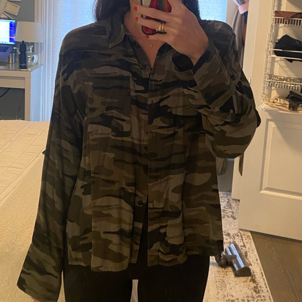 Sanctuary oversized camo button up